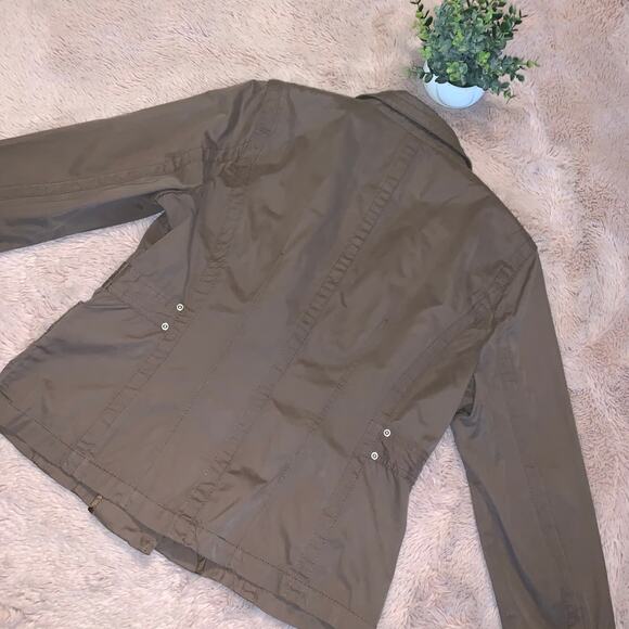 Bonita German Brown Faux Suede Open Front Moto-Style Jacket Size: 44 - Picture 9 of 12